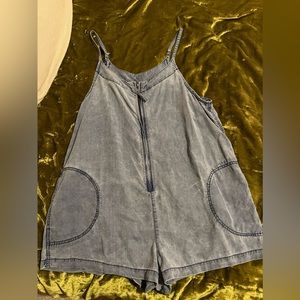 free people denim romper